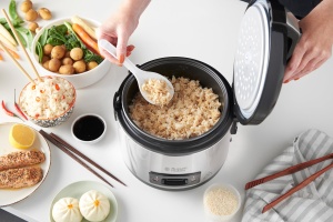Aragaz de orez Russell Hobbs [castigatorul testului] 1,2 l incl. insertie pentru abur cu capac cu balamale cu aroma (functie de mentinere la cald, oala de gatit cu acoperire antiaderenta, lingura de orez si ceasca de masurare, otel inoxidabil) 27080-56 - Img 3