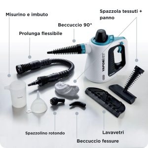 Ariete 4137 Vapori Jet Curatator cu Aburi Multifunctional Eliminare 999 Bacterii Accesorii Incluse - Img 3