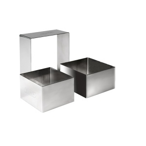 Aro Cuadrado Inox IBILI 716906 - Dessertring, 6x6x4.5 cm, Argintiu