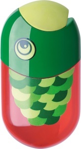 Ascutitoare cu doua fete Faber-Castell cu radiergummi, pentru creioane standard si jumbo, motiv Fisch - Img 3