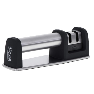 Ascutitor de cutite ADLER, sistem in 2 faze, ascutire fina si grosiera, negru - Img 1
