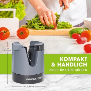 Ascutitor de cutite GOURMETmaxx cu lame din tungsten, design compact, manual - Img 5