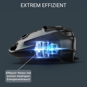 Aspirator cu sac Rowenta Silence Force RO7451 400W extrem de silentios motor Effitech albastru inchis - Img 4