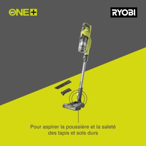 Aspirator de podea fara fir Ryobi 18 V ONE+ RSV18-0 (aspiratie de 30 AirWatt, debit de aer de 820 l/min, unealta de podea de 24 cm latime, fara baterie si incarcator), verde - Img 4