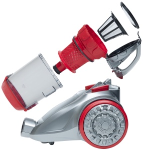 Aspirator de podea fara sac Bestron, raza de functionare: 7,5 m, capacitate: 1,5 litri, 700 wati, argintiu/rosu - Img 3