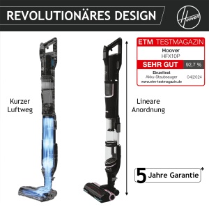 Aspirator fara fir Hoover HFX cu duza pentru par de animale de companie si LED, aspirare pana la 120 m2 I Aspirator fara fir cu Corner Genie(tm) pentru curatarea colturilor si marginilor I cu anti-rasucire impotriva parului incurcat [HFX10P] - Img 2