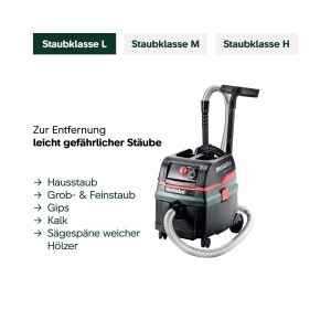 Aspirator Metabo ASR 25 L SC, 25L, cu functie de autocuratare, mobil - Img 6