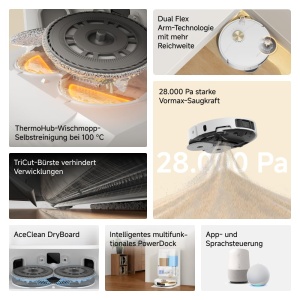 Aspirator robot DREAME L50 Ultra AE, putere 28000 Pa, auto-curatare mop - Img 2