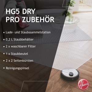 Aspirator robot Hoover HG5 DRY PRO, navigare laser, auto-vidanjare, 110 min autonomie - Img 6