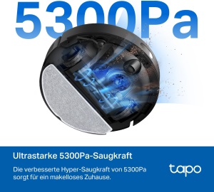 Aspirator robot Tapo RV30 Max Plus cu functie de stergere si statie de aspiratie automata, aspiratie ultra puternica de 5300Pa, navigatie duala LiDAR + IMU, control vocal Alexa si Google Assistant, APP - Img 4