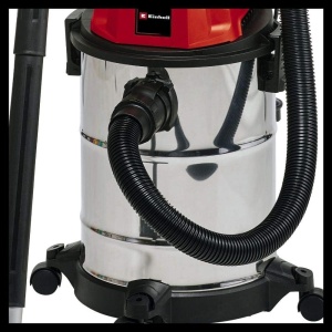 Aspirator umed/uscat Einhell TC-VC 1820 S (1250 wati, rezervor din otel inoxidabil 20l, racord de suflare, 4 role, sistem de furtun O36mm incl. furtun de aspiratie + extensie, duza combinata + filtru), negru - Img 8