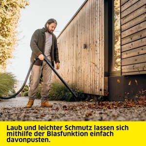 Aspirator umed/uscat Karcher WD 3 V-17/4/20, incl. filtru cartus, sac filtrant din lana, 1.000 W, recipient din plastic: 17 l, furtun de aspiratie: 2 m si depozitare furtun, functie de suflare, duza pentru podea si crapaturi - Img 7