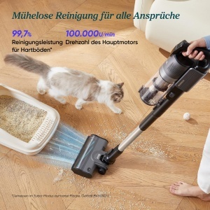 Aspirator vertical Levoit LVAC-200 MAX autonomie 70 min sistem HEPA 9999 anti-incurcare par - Img 3