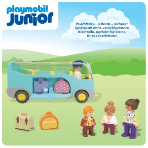 Autobuz de calatorie PLAYMOBIL JUNIOR, 9 piese, din plastic biobazat - Img 5