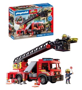 Autoutilitara de Pompieri PLAYMOBIL 72192 cu Scala Extensibila de 63 cm, Lumini si Sunete