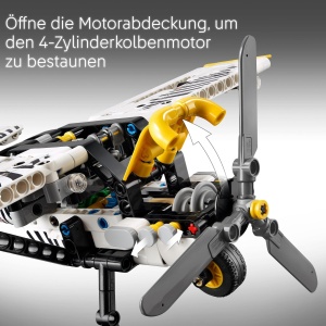 Avion LEGO Technic 42198, Bauset cu 333 piese, Propulsor rotativ, Zebramodel - Img 7