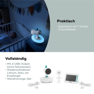 Babymoov Baby Monitor YOO-Moov - Camera 360 de grade cu telecomanda, ecran de 4.3" - Img 5
