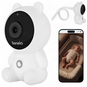 Babyphone cu camera Lionelo Babyline Smart 2.0, 1080p Full HD, Wi-Fi, cu senzor de temperatura