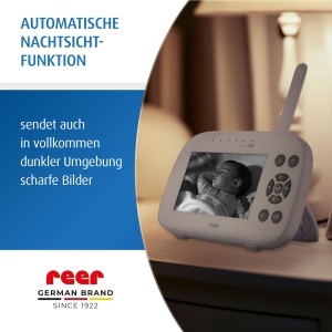 Babyphone Reer BabyCam XL Move cu Camera, 4,3 inch, 300 m, AlbGri - Img 6