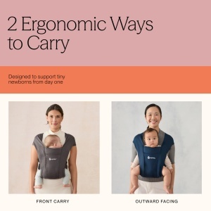 Babytrage Ergobaby Embrace, 0-12 luni, 2 pozitii, culoare crema - Img 5