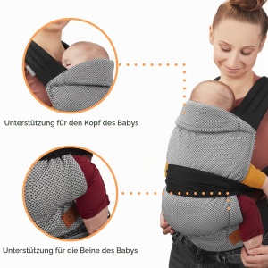 Babytrage Ergonomica Kindekraft ADOREE, 3-20 kg, 2 Tragemodi, Gri - Img 4