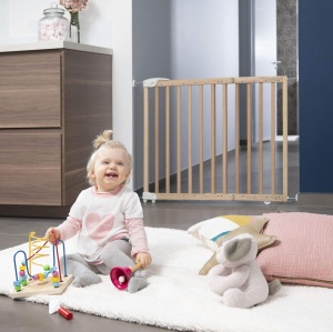 Badabulle Deco Pop, poarta extensibila din lemn pentru bebelusi | Latime de 63 pana la 106 cm | Grile sub presiune sau cu surub pentru usi pentru copii si porti de scari - Img 3