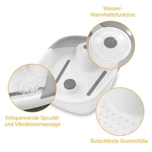 Bain de picioare Medisana FS 881 cu functie de masaj, 3 in 1, rucsft, pana la nr. 44 - Img 4