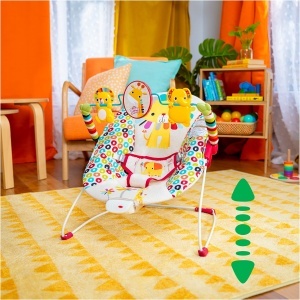 Balansoar pentru bebelusi Bright Starts Playful Pinwheels, cu vibratii si arcada de joc - Img 2