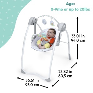 Balansoar pentru bebelusi Bright Starts Winnie Puuh, design pliabil, 6 viteze, unisex - Img 2