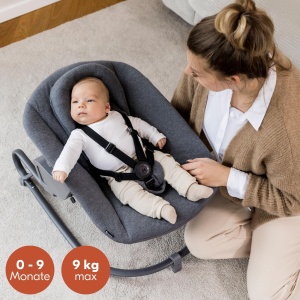 Balansoar pentru bebelusi hauck Alpha Bouncer Premium, Gri deschis, 2 in 1 - Img 2
