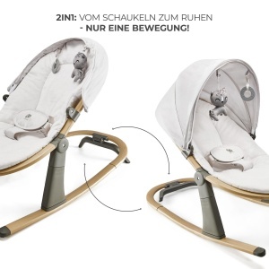 Balansoar pentru bebelusi Kinderkraft ELSU 2in1, 0-9 kg, gri, cu jucarii - Img 2