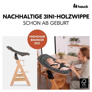 Balansoar si scaun pentru bebelusi hauck Highchair Bouncer Eco, 2in1, gri profund - Img 2
