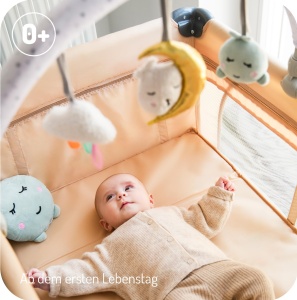 Baldachin pentru copii Momi Baby-Bogen Zizi cu 3 jucarii senzoriale, montare usoara - Img 3