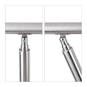 Balustrada din inox Relaxdays, 1,5 m, cu 2 posturi, pentru interior si exterior - Img 4