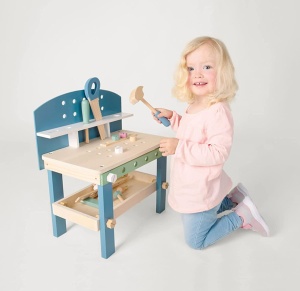 Banc de lucru pentru copii small foot Nordic din lemn cu accesorii 40x26x49 cm - Img 6