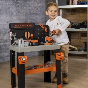 Banc de lucru pentru copii Smoby BlackDecker cu 79 accesorii, din plastic reciclat - Img 7