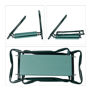 Bancuta de gradina Relaxdays, verde, 2 in 1, max 150 kg, HBT 50x60x27,5 cm - Img 7