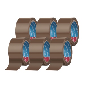 Banda adeziva GRIFEMA GA4004-6, 6 role, 66m x 50mm, maro, silentioasa