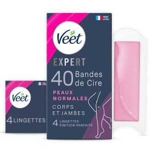 Banda depilatoare Veet Expert - 40 benzi pentru corp si picioare, pentru piele normala
