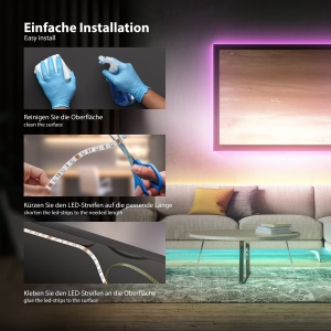 Banda LED B.K.Licht 5m RGB cu telecomanda, dimabila, autoadeziva - Img 6