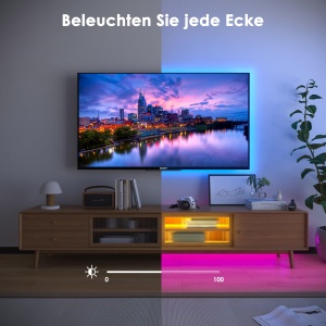 Banda LED HOVVIDA 5m, 150 LED-uri RGB, Control APP si Telecomanda - Img 5