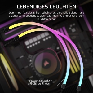 Banda LED RGB CORSAIR LS430 Aurora 430mm, 49 LED-uri, Magnetica - Img 3