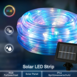Banda LED RGB Solar Briloner 10 Metri, 2 Moduri de Iluminare, Rezistenta la Vreme - Img 2