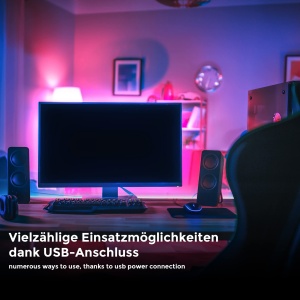 Banda LED USB B.K.Licht, 5m, RGB, dimabila, autoadeziva - Img 3