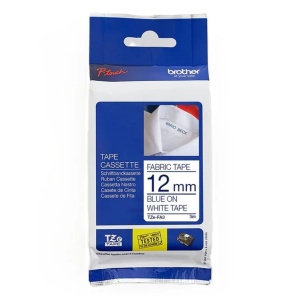 Banda textila Brother TZe-FA3, 12 mm, 3 m, albastru pe alb