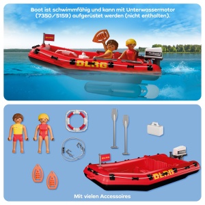 Barca de salvare PLAYMOBIL My Life 72280 cu motor si accesorii pentru copii - Img 5