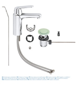 Baterie baie Grohe Eurosmart Cosmopolitan 23325000 economisire apa finisaj cromat montaj usor - Img 8