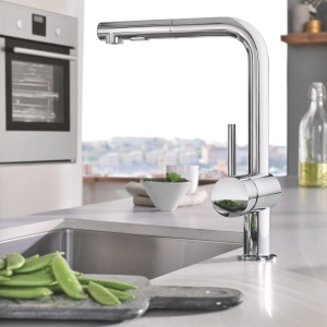 Baterie de bucatarie GROHE Minta, inalta, cu dus extractabil, 2 tipuri de jeturi - Img 7