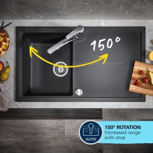 Baterie de bucatarie GROHE Start 304692430 Negru mat Rotire 150deg Montare rapida - Img 7