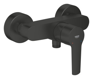 Baterie dus GROHE Start 322792432 montaj pe perete maner metalic finisaj negru mat - Img 4